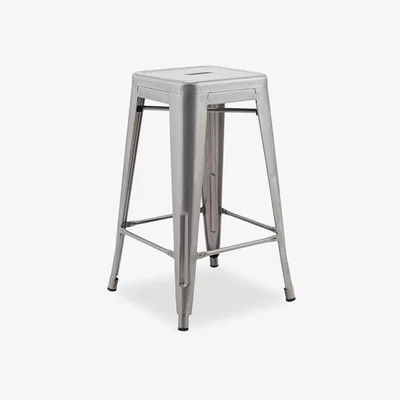 Cult Furniture Xavier Pauchard Tolix Style Metal Kitchen Stool, Gunmetal  Matte