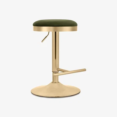 Cult Furniture Romy Adjustable Stool, Olive Green Sustainable Velvet