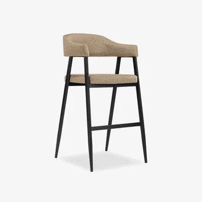 Cult Furniture Presley Kitchen Stool, Latte Sustainable Fabric
