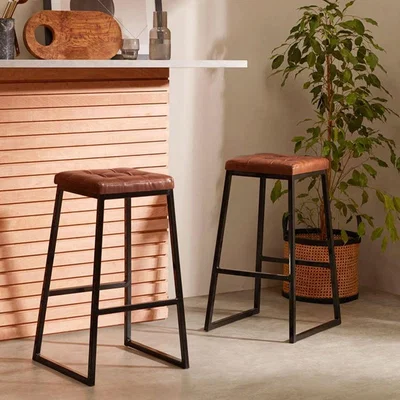 Cult Furniture Consec Metal Kitchen Stool, Tan Leg Colour: Black