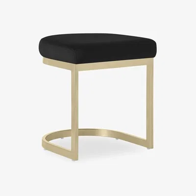Cult Furniture Matteo Low Stool, Black Velvet Leg Colour: Black