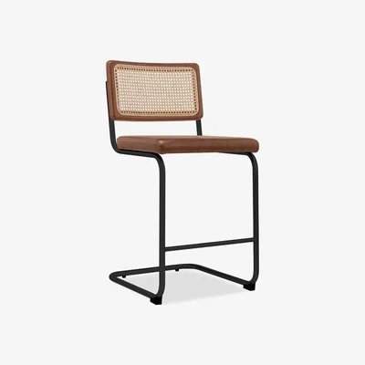 Cult Furniture £20 Off Kenton Kitchen Stool, Vintage Tan & Black