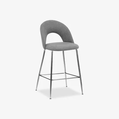Cult Furniture £50  Off  Celine Kitchen Stool, Light Grey Leg Colour: Chrome