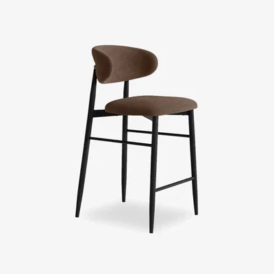 Cult Furniture £20  Off  Halston Kitchen Stool, Mocha Brown Sustainable Velvet