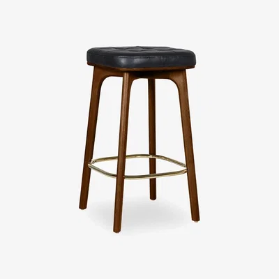 Cult Furniture £10 Off Winchester Kitchen Stool, Vintage Black & Walnut