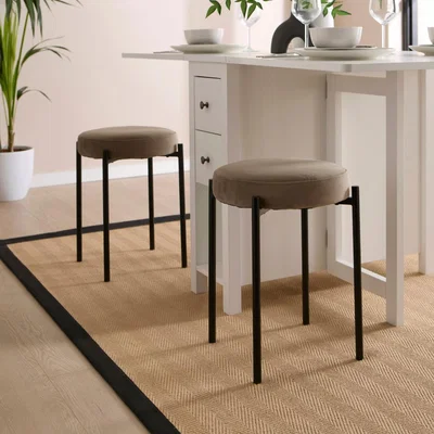 Dunelm Josie Stacking Stool, Velvet Mink