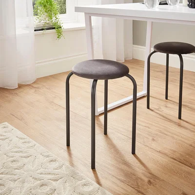 Dunelm Verity Stacking Stool, Steel Grey