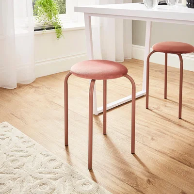Dunelm Verity Stacking Stool, Steel Rose (Pink)