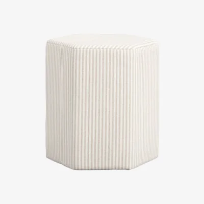 Dunelm Return - Harbour Thin Stripe Stool, Beige