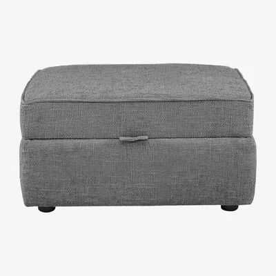 Furniture Village Oyster Bay Fabric Small Storage Stool - Enzo Platinum