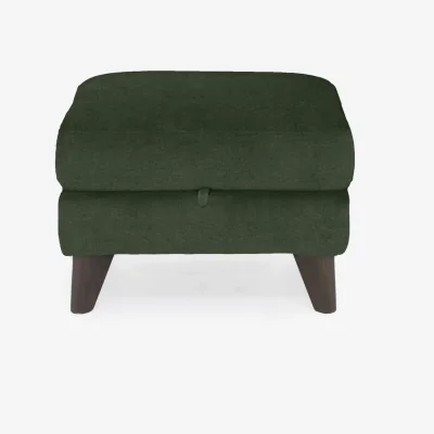 Furniture Village Jules Fabric Storage Stool - Olive Green