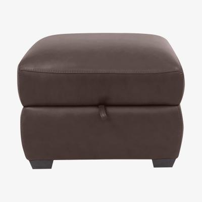 Furniture Village Cozee Leather Storage Stool - Cacao