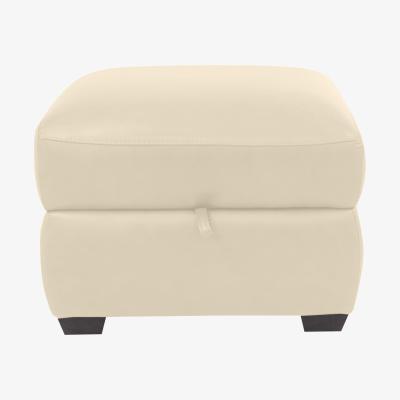 Furniture Village Cozee Leather Storage Stool - Frost