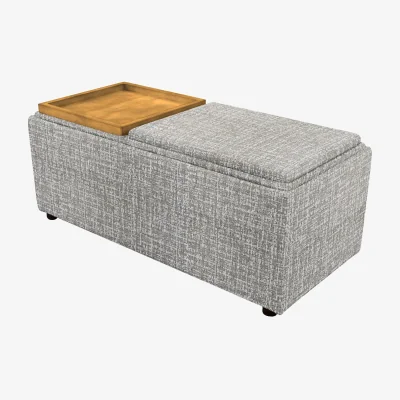Furniture Village G Plan - Fabric Storage Bench Tray Stool - Shore Slate