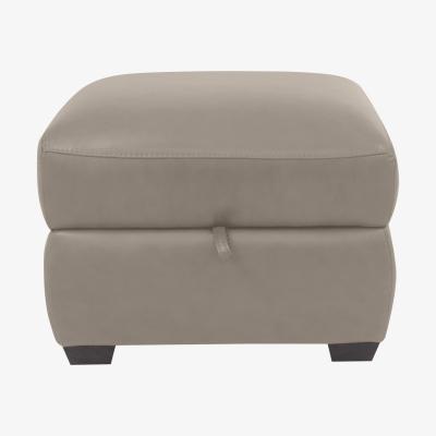 Furniture Village Cozee AN Leather Storage Stool - Silver Grey