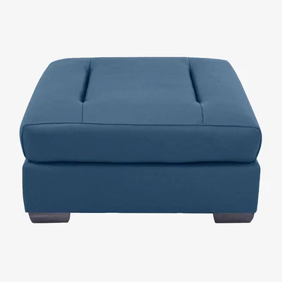 Furniture Village Xavier NC Leather Stool - Carribean Sea