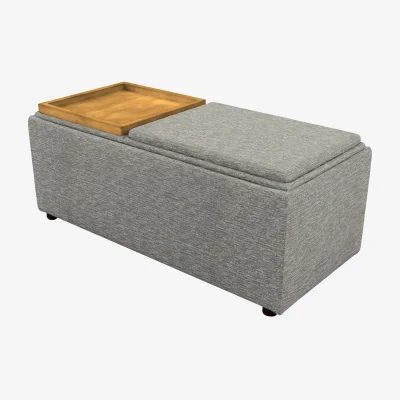 Furniture Village G Plan - Fabric Storage Bench Tray Stool - Mirage Powder