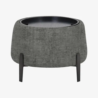 Furniture Village Domicil - Maddox Fabric Tray Storage Stool - Ash