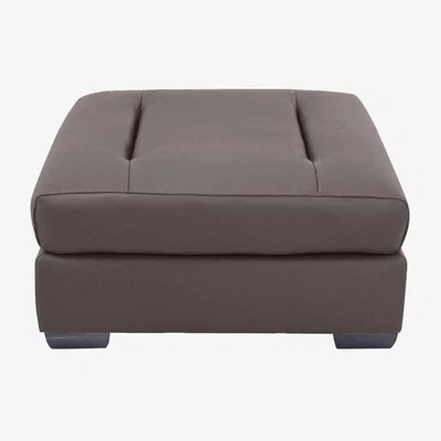 Furniture Village Xavier HW Leather Stool - Charcoal Grey