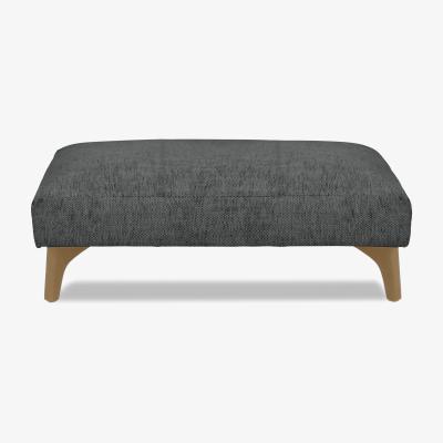 Furniture Village Iris Fabric Bench Stool - Elara Charcoal Mo Ft