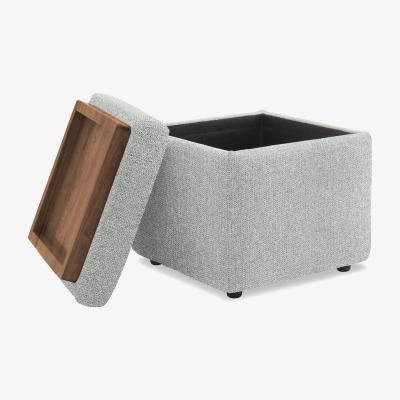 Furniture Village G Plan - Arlo Fabric Storage Cube Tray Stool - Swift Cygnet