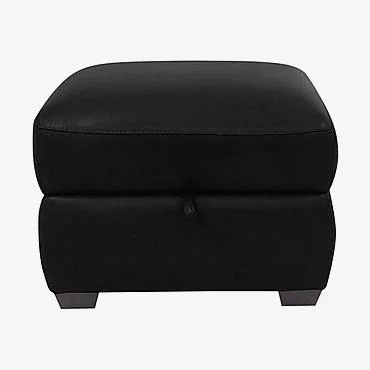 Furniture Village Cozee Leather Storage Stool - Black