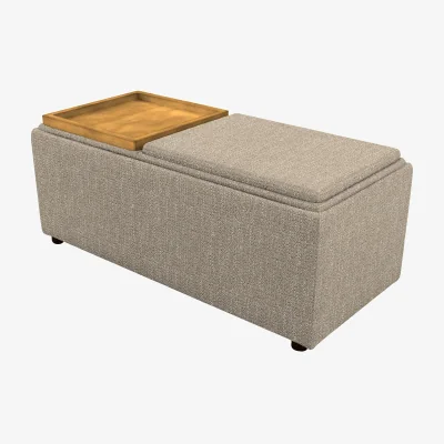 Furniture Village G Plan - Fabric Storage Bench Tray Stool - Libby Sand