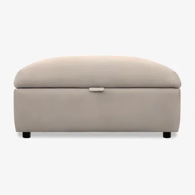 Furniture Village Parker Knoll - Hudson 23 Leather Storage Stool - Roma Putty