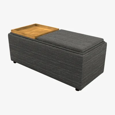 Furniture Village G Plan - Fabric Storage Bench Tray Stool - Victoria Slate