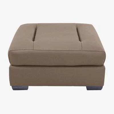 Furniture Village Xavier Leather Stool - Fawn