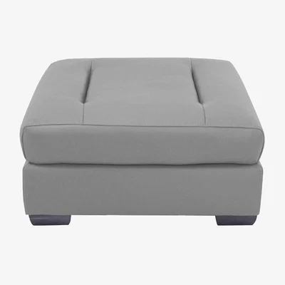 Furniture Village Xavier NC Leather Stool - Sleet