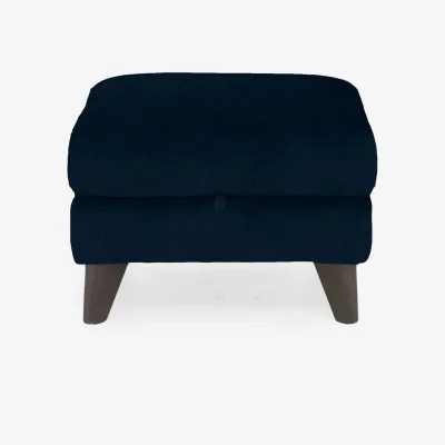 Furniture Village Jules Fabric Storage Stool - R304 Navy Blue