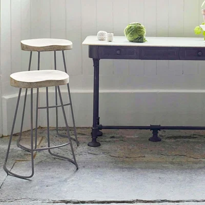 Graham & Green Tall Wood And Iron Stool