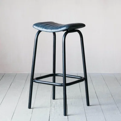 Graham & Green Graham and Green Carrow Grey Leather Stool