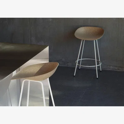 Heal's Normann Copenhagen Mat Barstool 65cm Cream Steel Base in Hemp