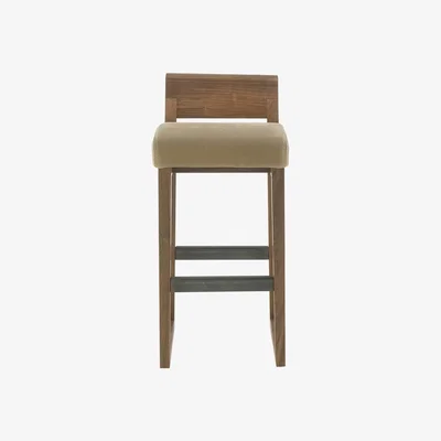 Heal's Riva 1920 Dino Hi Stool Kanyon Leather Walnut 88cm - Heal's UK Furniture