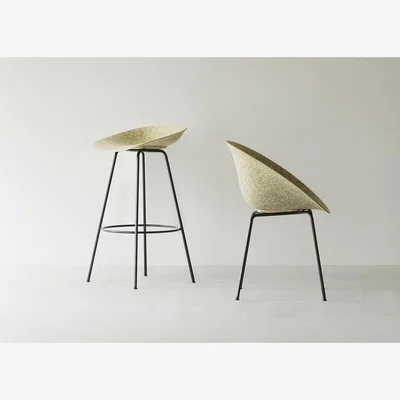 Heal's Normann Copenhagen Mat Barstool 65cm Beech and Black Base in Seaweed