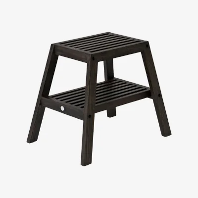 Heal's Wireworks Slatted Stool Dark Oak