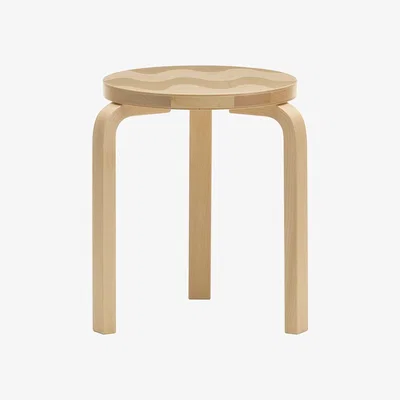 Heal's Artek Stool 60 Marimekko Lokki Clear Lacquered Birch