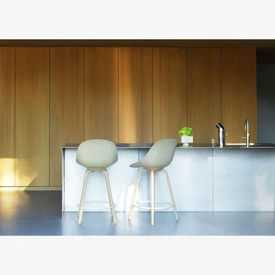 Heal's Normann Copenhagen Mat Bar Chair 65cm Beech and Cream Base in Hemp