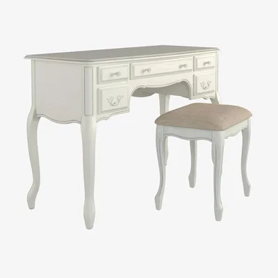 John Lewis Laura Ashley Provencale 5 Drawer Dressing Table & Stool Set, Ivory