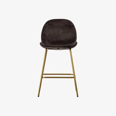 Knees Blyth Velvet Bar Stool (Set of 2) - Brown