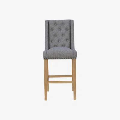Knees Cantina Button Back Stool - Light Grey