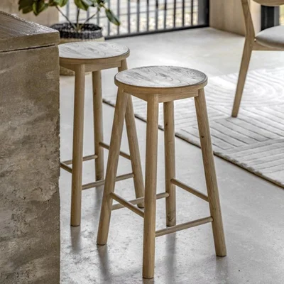 Knees Hatfield Oak Bar Stool - Natural