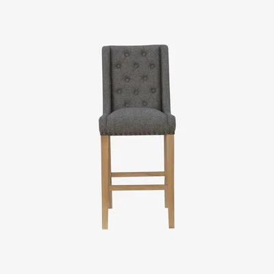 Knees Cantina Button Back Stool - Dark Grey