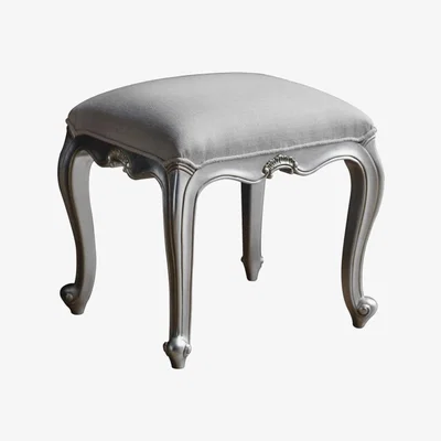 Knees Kairo Mahogany Stool - Silver