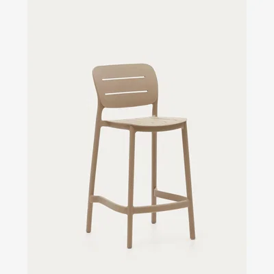 Kave Home Morella stackable outdoor stool in beige, 65 cm in height