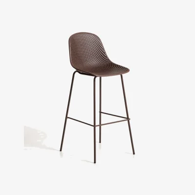 Kave Home Quinby brown outdoor stool 75cm