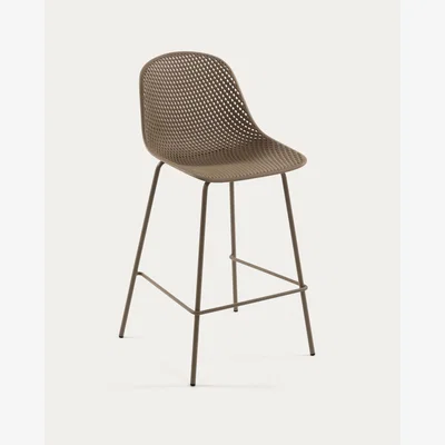 Kave Home Beige Quinby stool height 75 cm
