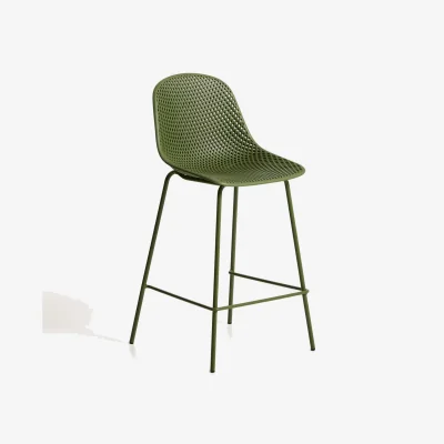 Kave Home Quinby green outdoor stool 65cm